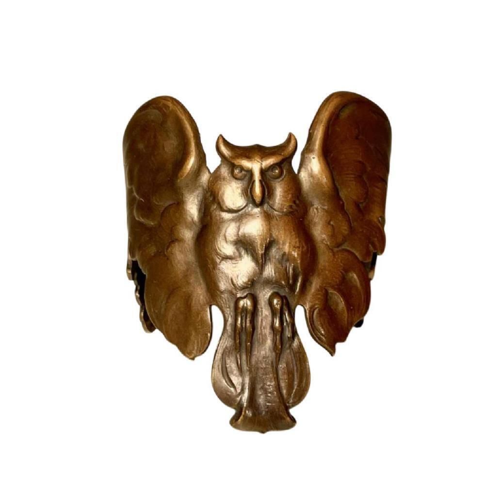 photo furniture Art Nouveau Bracelet Owl With Spread Wings Bronze With Copper Patina