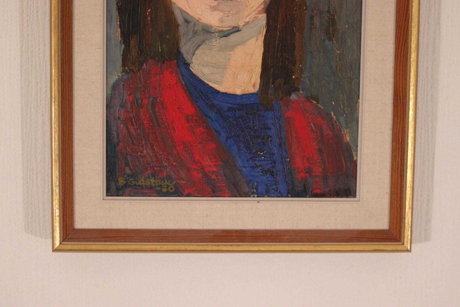 photo furniture Original Swedish Oil On Canvas – “Gaze Beyond The Canvas” By Björn Gidstam – Signed & Framed – 54.5 × 38.5 Cm (21.5" × 15.2")