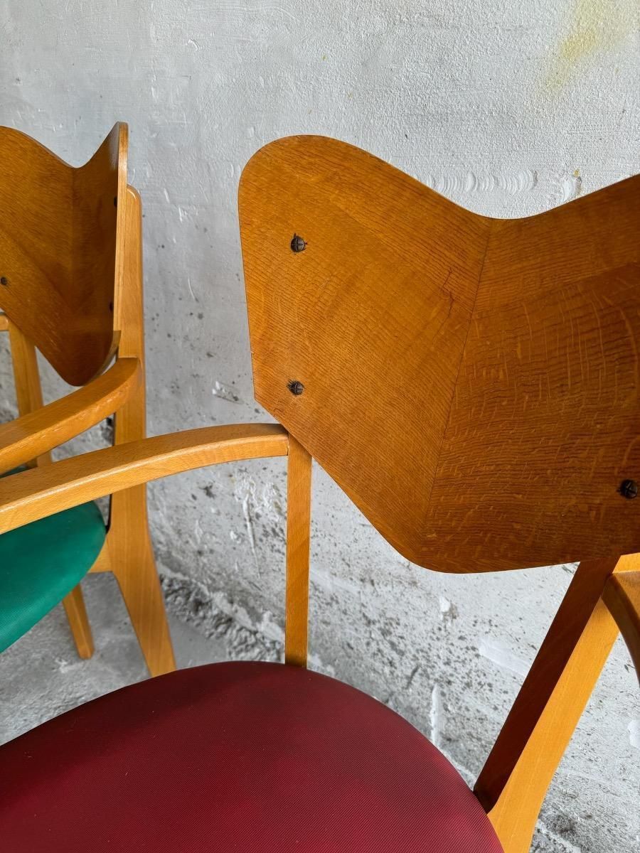 photo for sale Heart Model Chairs By René Jean Caillette, France, 1950s, Set Of 6