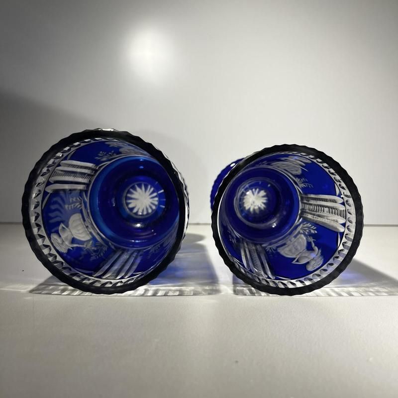 334.0 Boheems Kristallen Glazen, 1900, Set Van 2 photo