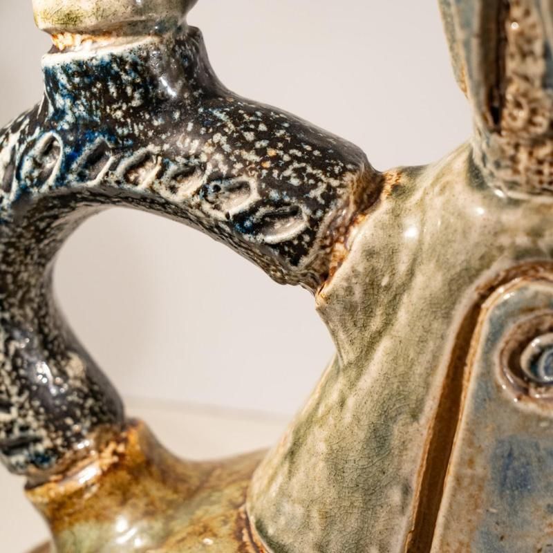 723.0 Vase In Stoneware Ceramic By Jules Guerin Bouffioulx, 1950s photo