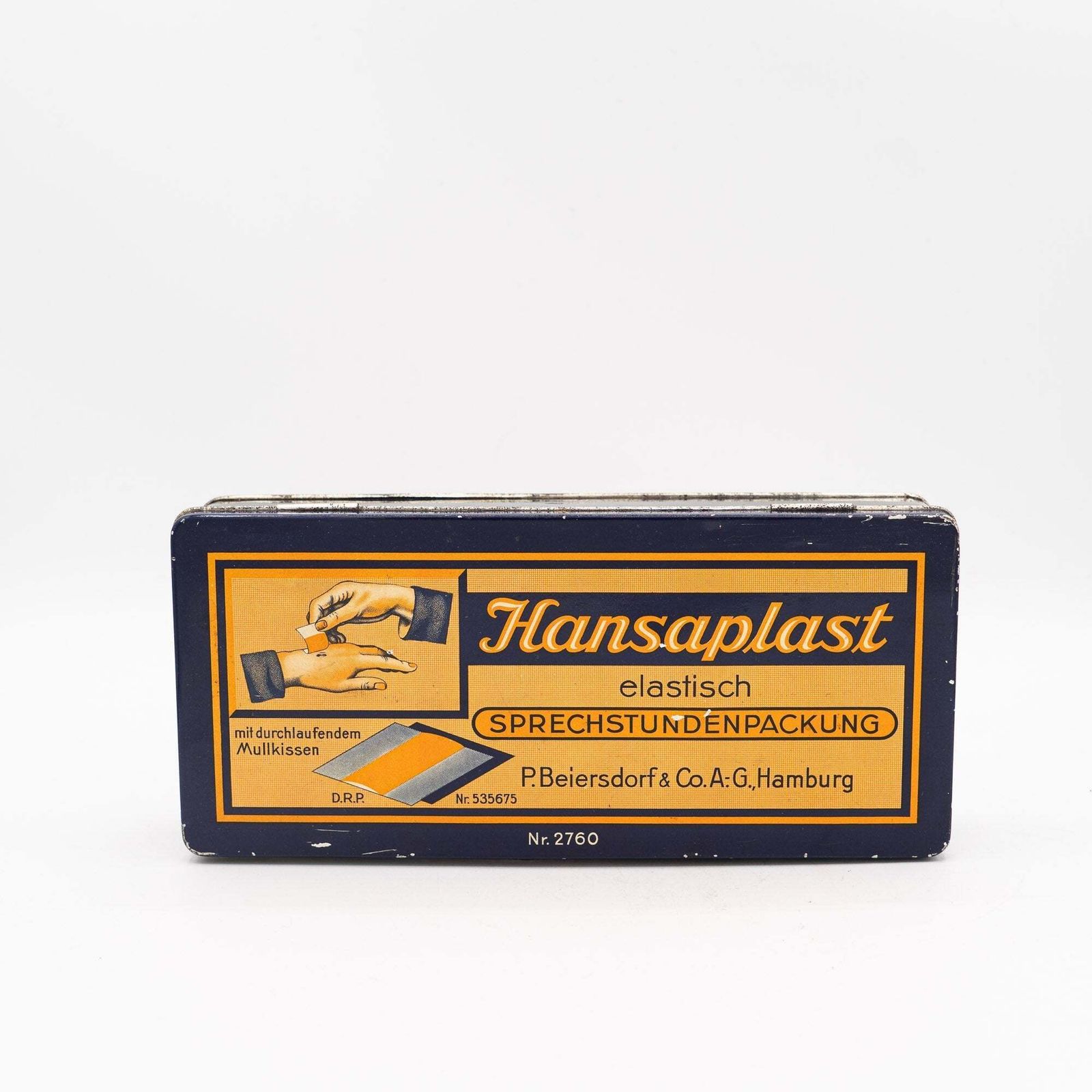 Hansaplast Advertising Tin (Doctor’s Office Pack) – Beiersdorf, Hamburg – C. 1950
