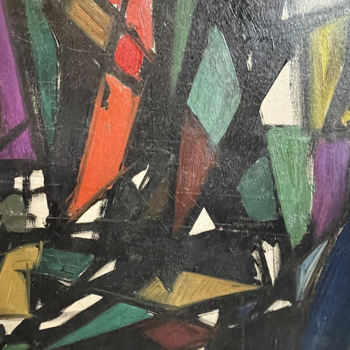 Ferdinand Vonck, Abstract Composition, Oil On Canvas, 1950s photo 2056.0