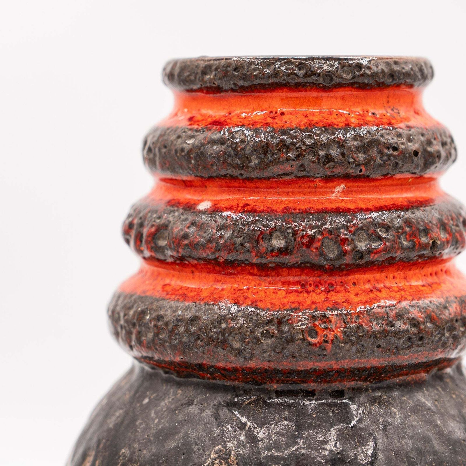 Orange Band & Black Lava Drip   Scheurich 269 22   West Germany, 1970s photo Home Decor