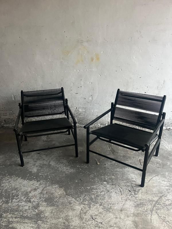Spaghetti Lounge Chairs By Giandomenico Belotti For Cmp Padova, 1980s, Set Of 2 photo furniture