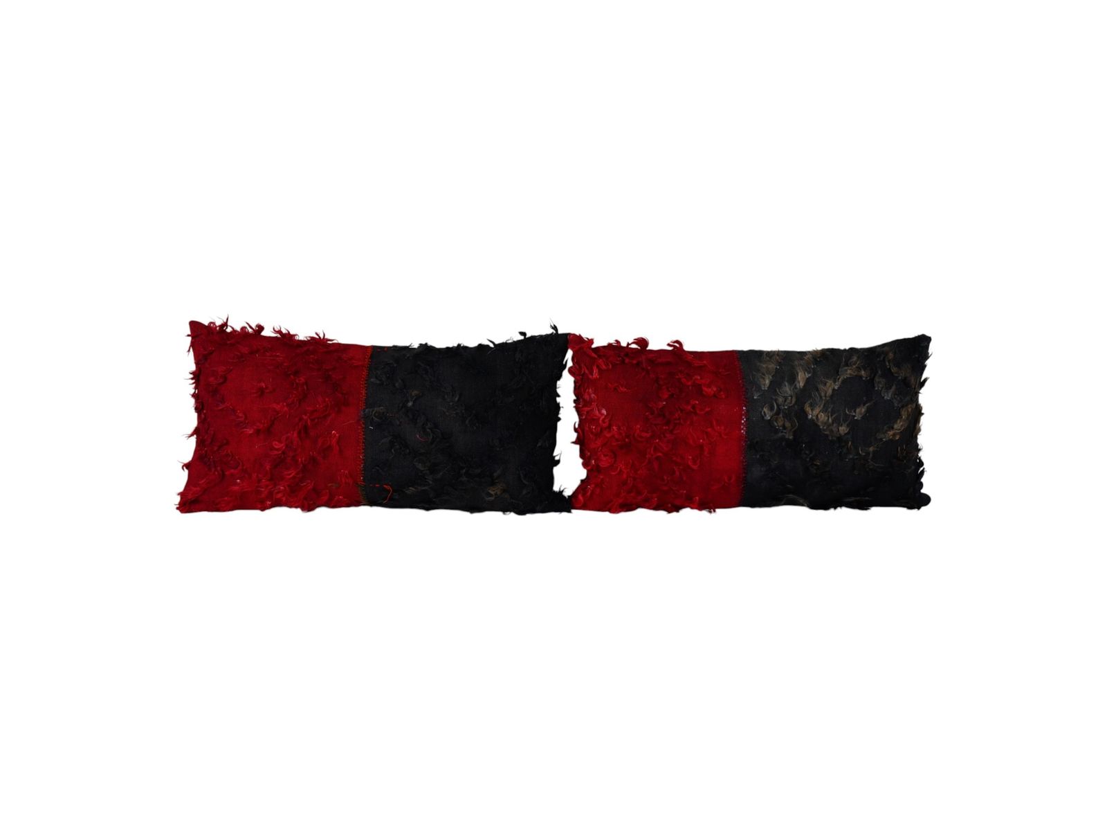 Handwoven Turkish Rug Pillow Cover: Vintage Flokati Shag