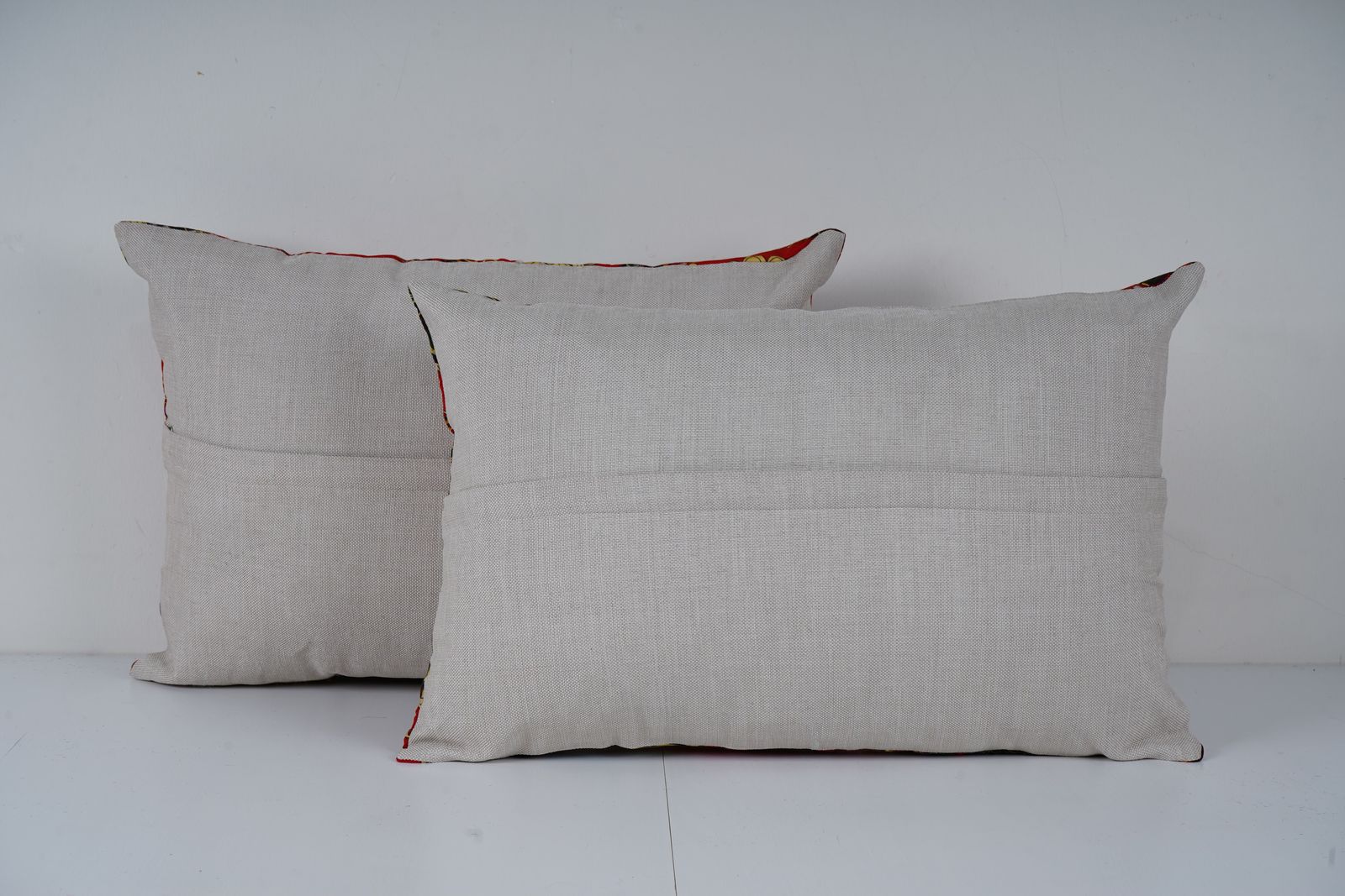 Red And Gold Uzbek Roller Printed Lumbar Pillow Cover Set, Handmade Ethnic Cushion Covers, Boho Decorative Pillows photo furniture