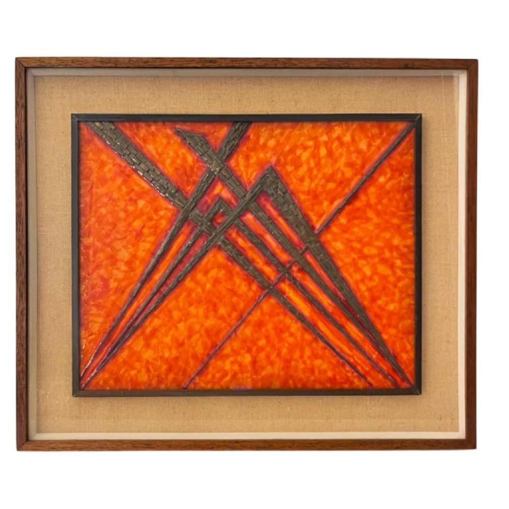 photo for sale Antonio Secci, Brutalistische Abstracte Compositie, Mixed Media Op Paneel, 1969