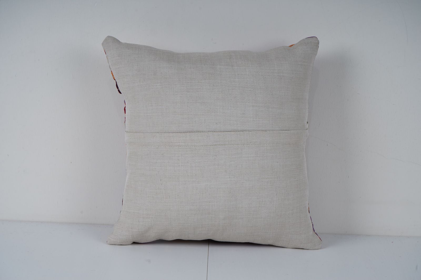 Old Uzbek Trade Cloth Pillow, Vintage Floral Roller Print Cushion Cover On Cotton photo Textiles
