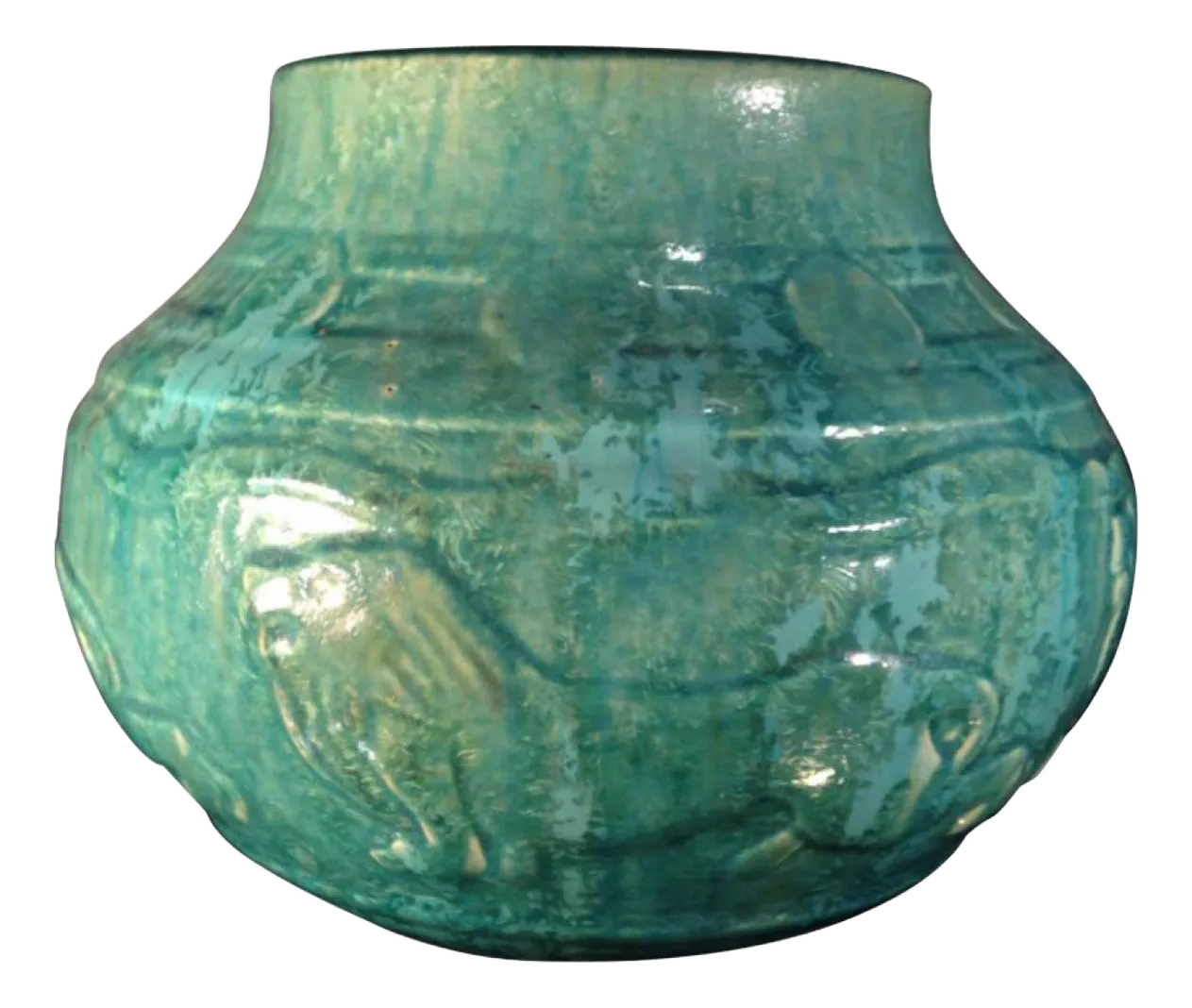 Art Deco Lions Vase In Bouffioulx Sandstone By Roger Guerin, 1930s