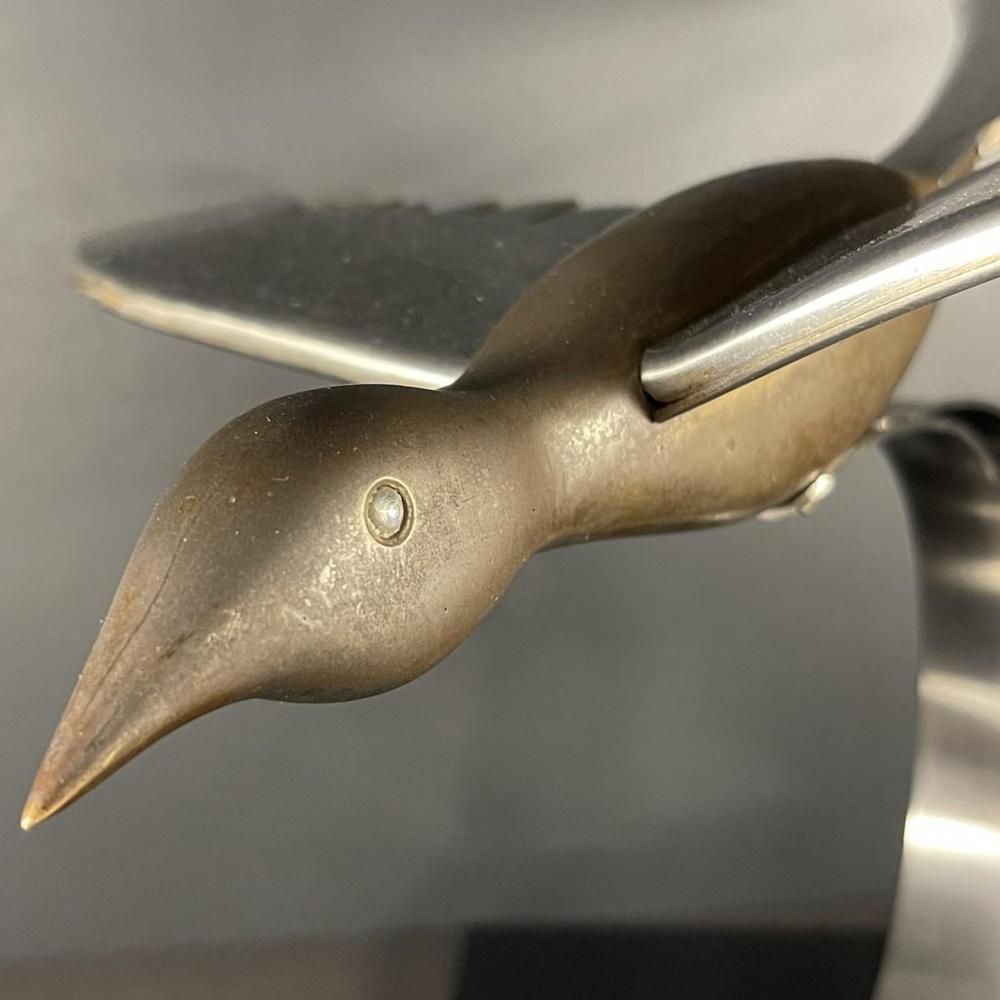 Art Deco Metal Sculpture Of Bird, 1930s photo furniture
