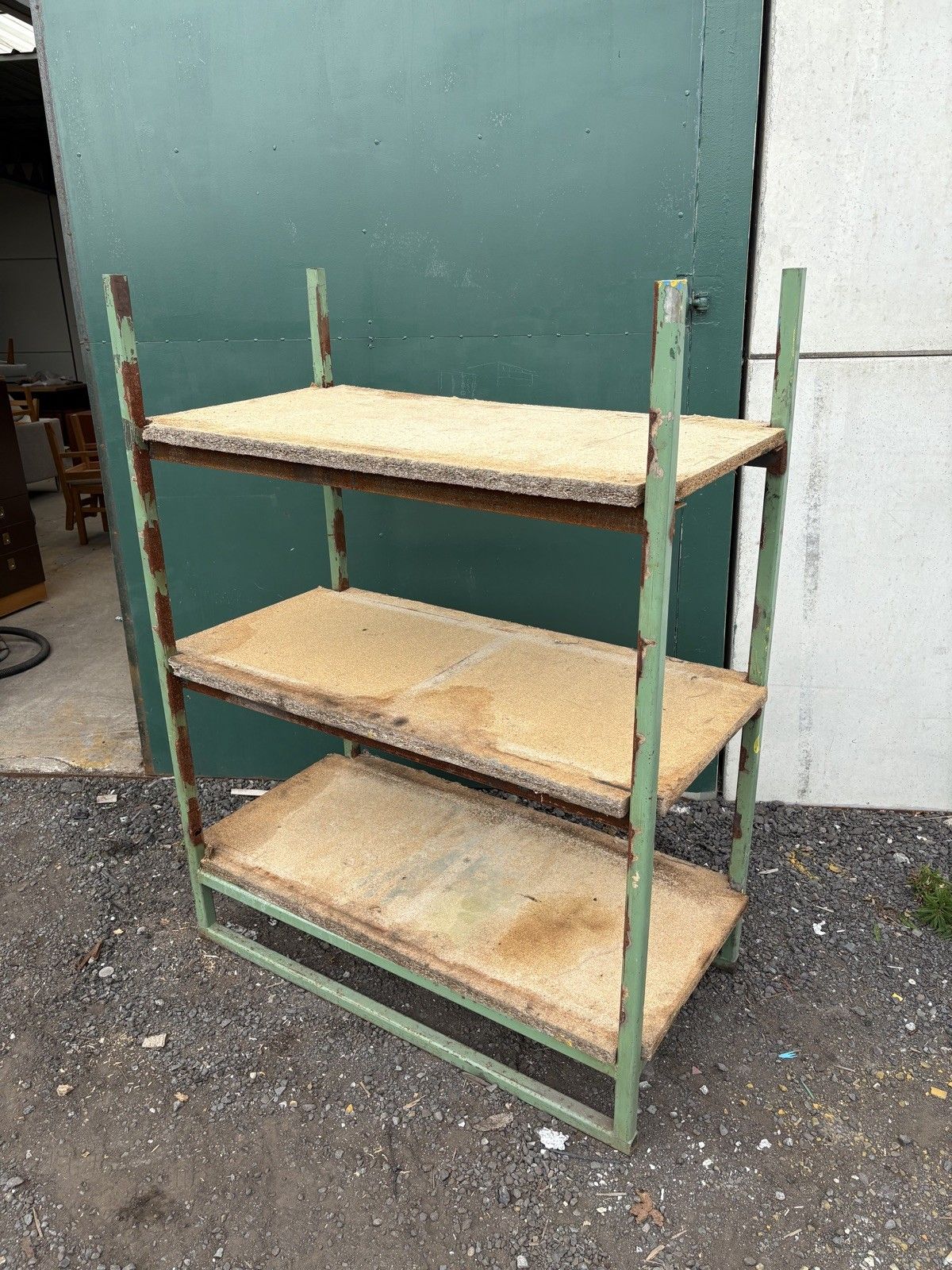 Vintage Industrial Freestanding Factory Racking Shelves Storage Shelving photo vinterior