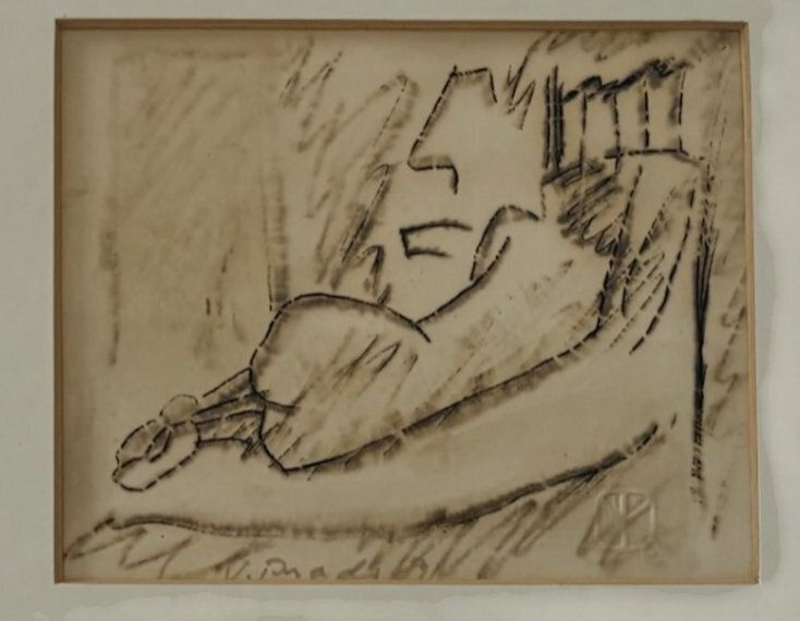 V. Prado (Mexican, 1991) – Pair Of Modernist Figurative Drawings photo 545.0