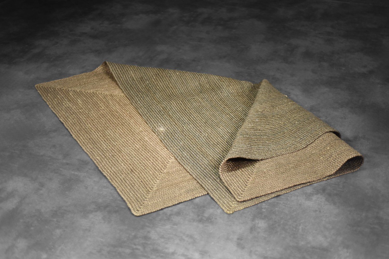 Vintage Indian Brown Flatwoven Jute Rug, 1970s photo Textiles