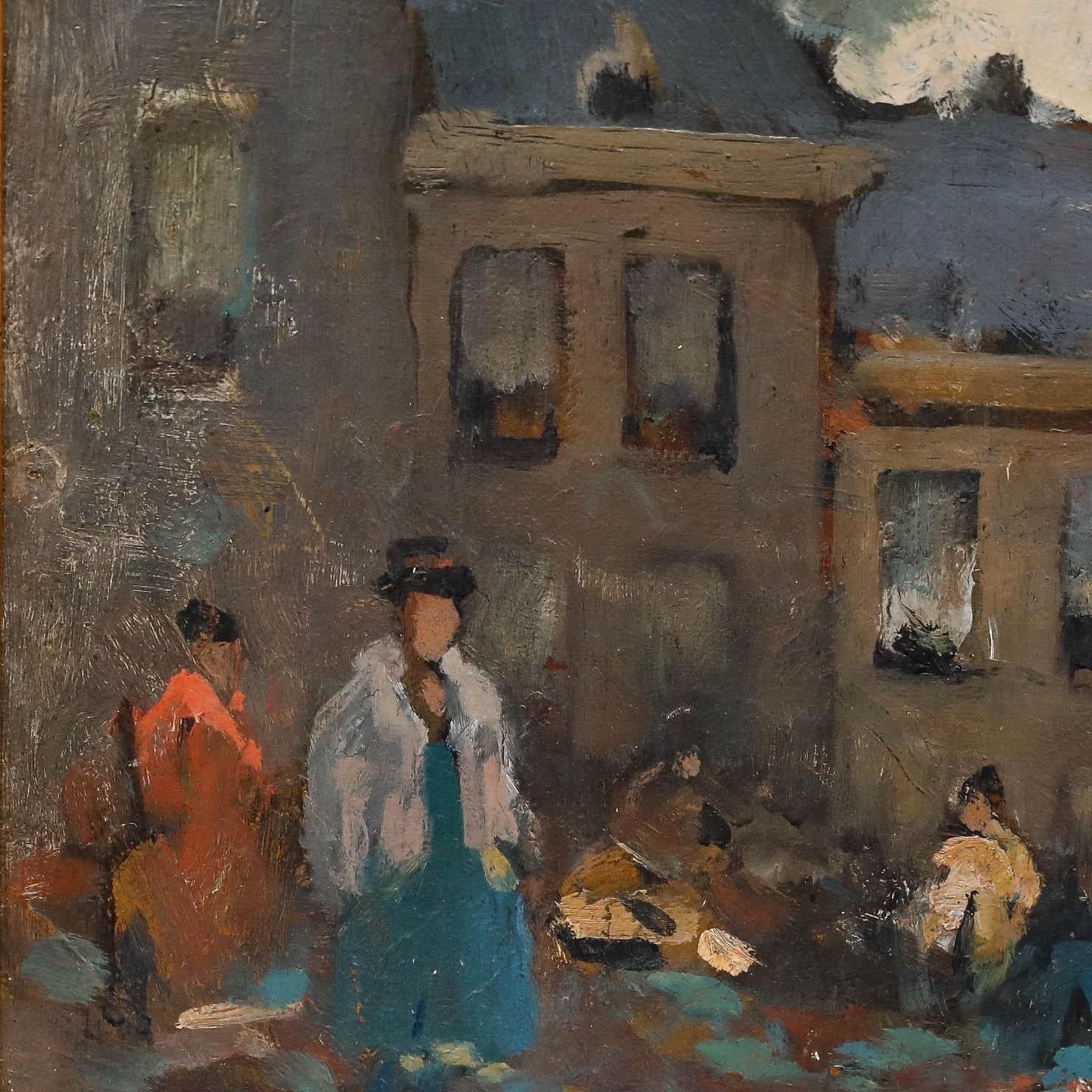 Attrib. Gerrit Stegeman (1858 1940) Early 20th Century Oil, Street Scene photo Art