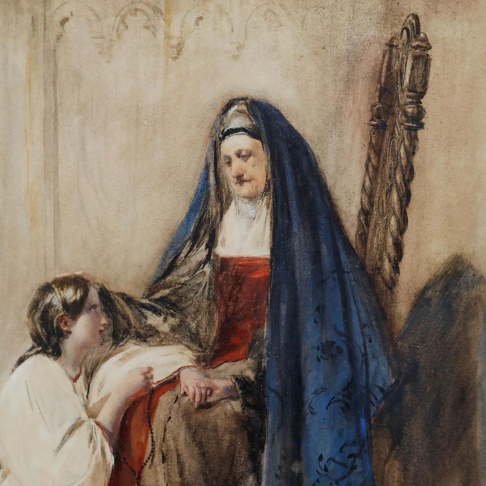 Paul Falconer Poole Ra (1807 1879) 1839 Watercolour, Holy Sister's Guidance photo Art