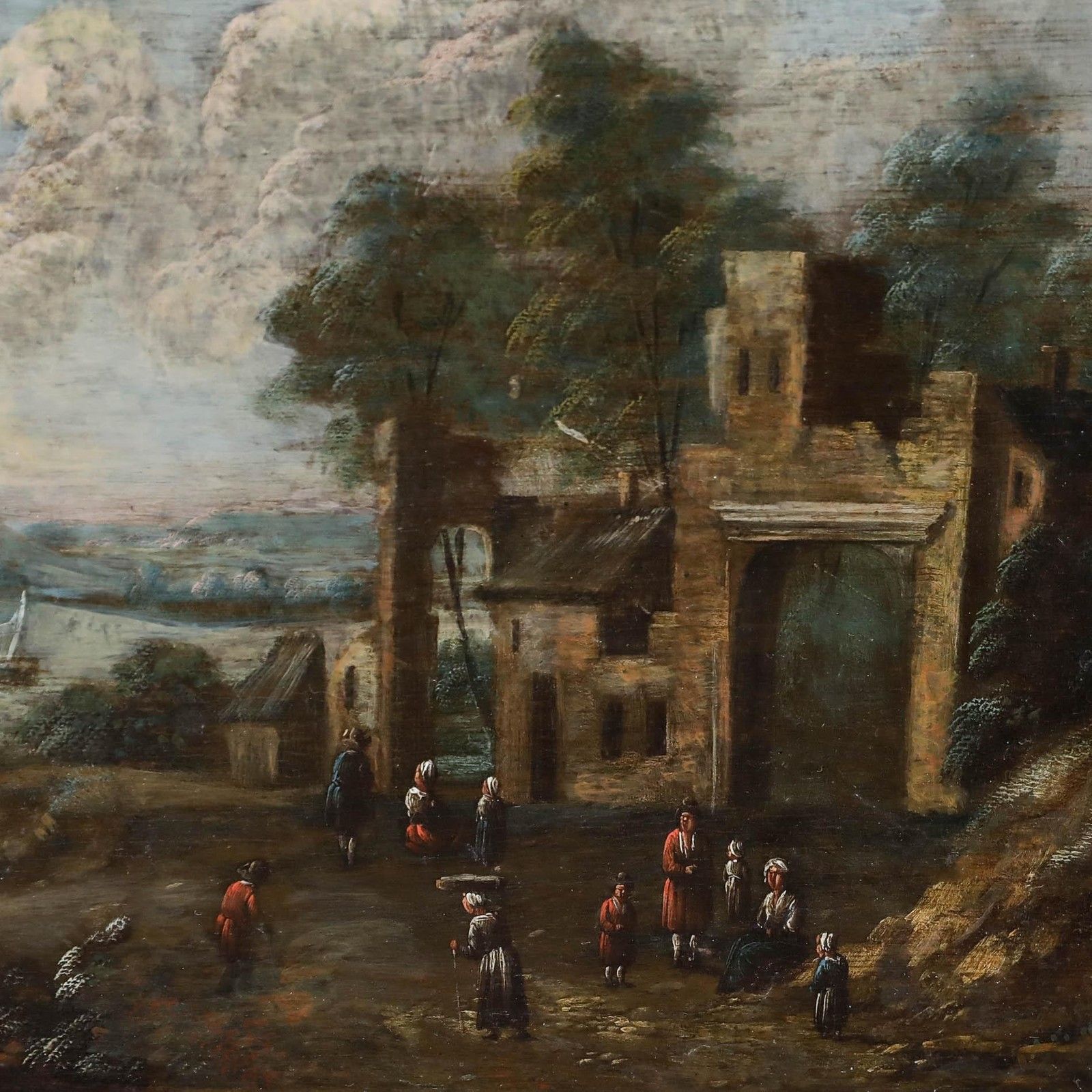 Attrib. Marc Baets Framed Early 18th Century Oil, Life On The Lakeside photo 1250.0