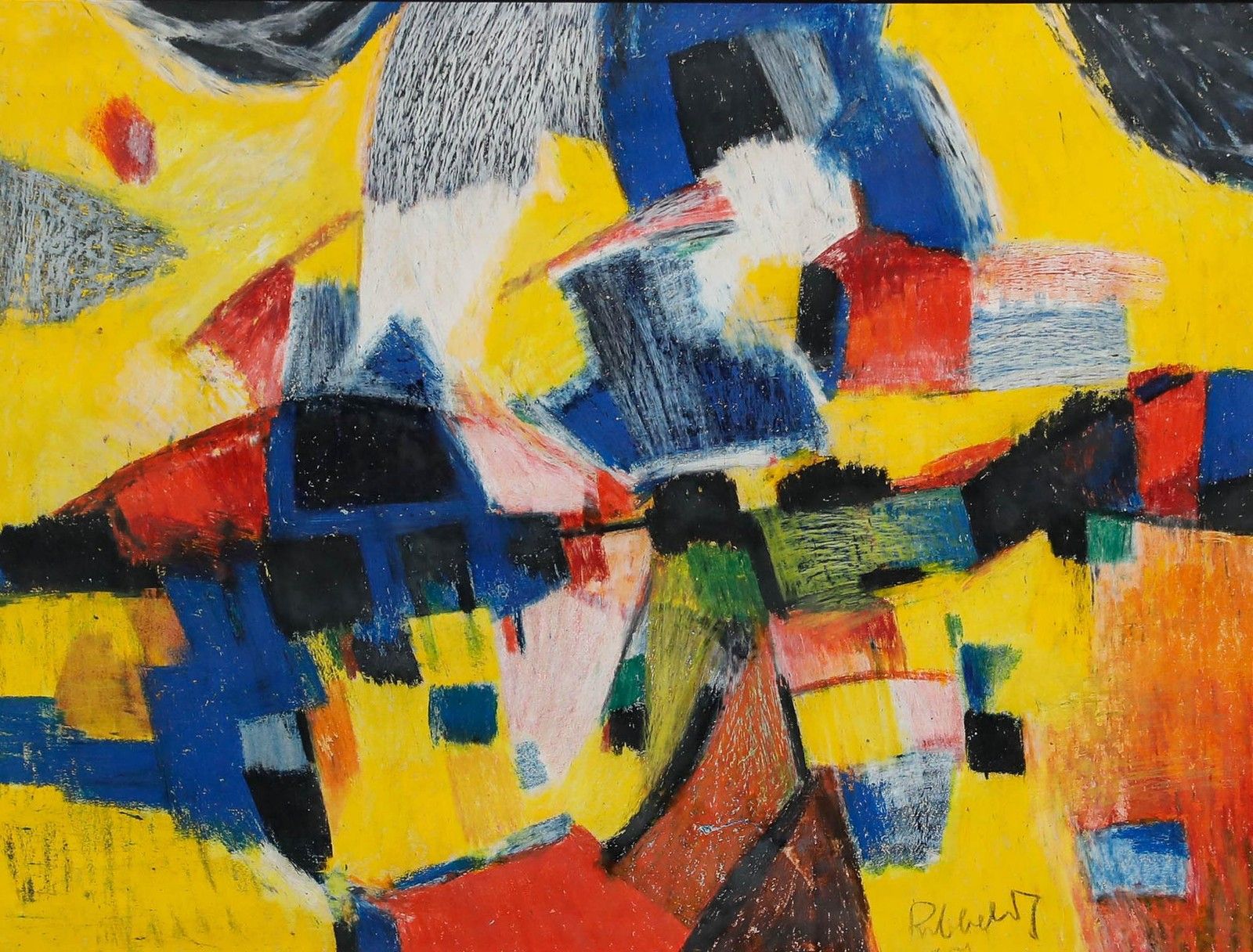 Dirkjan Ribbeling (1932 2013) Mid 20th Century Pastel, Movement photo furniture