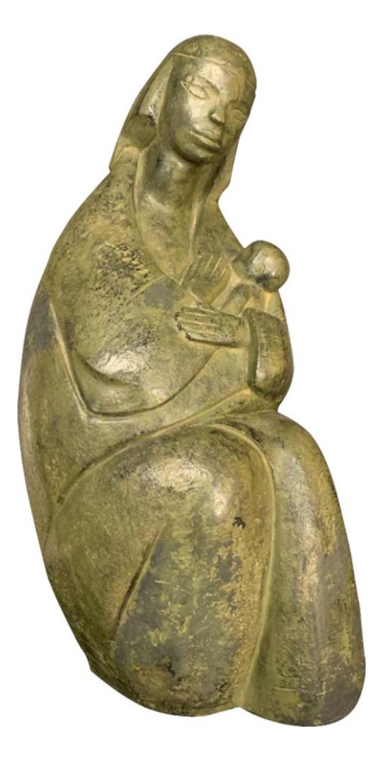 Paul Baeke, Modernist Art Deco Maternity Woman & Child, 1958, Concrete