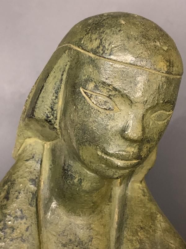 Paul Baeke, Modernist Art Deco Maternity Woman & Child, 1958, Concrete photo furniture