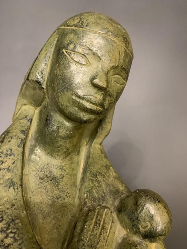 Paul Baeke, Modernist Art Deco Maternity Woman & Child, 1958, Concrete photo buy