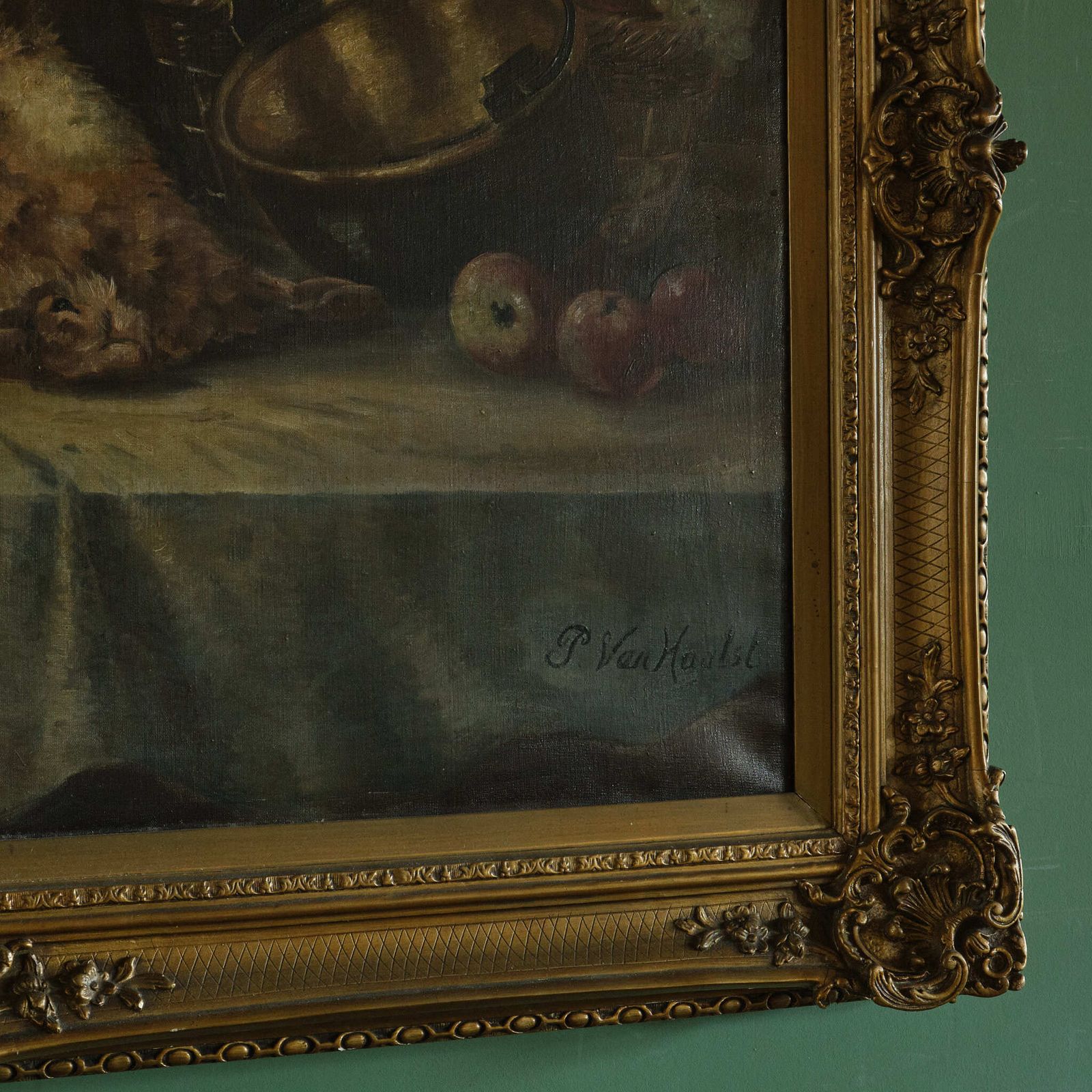 Large 19th Century Dutch Still Life Dead Game Painting photo furniture
