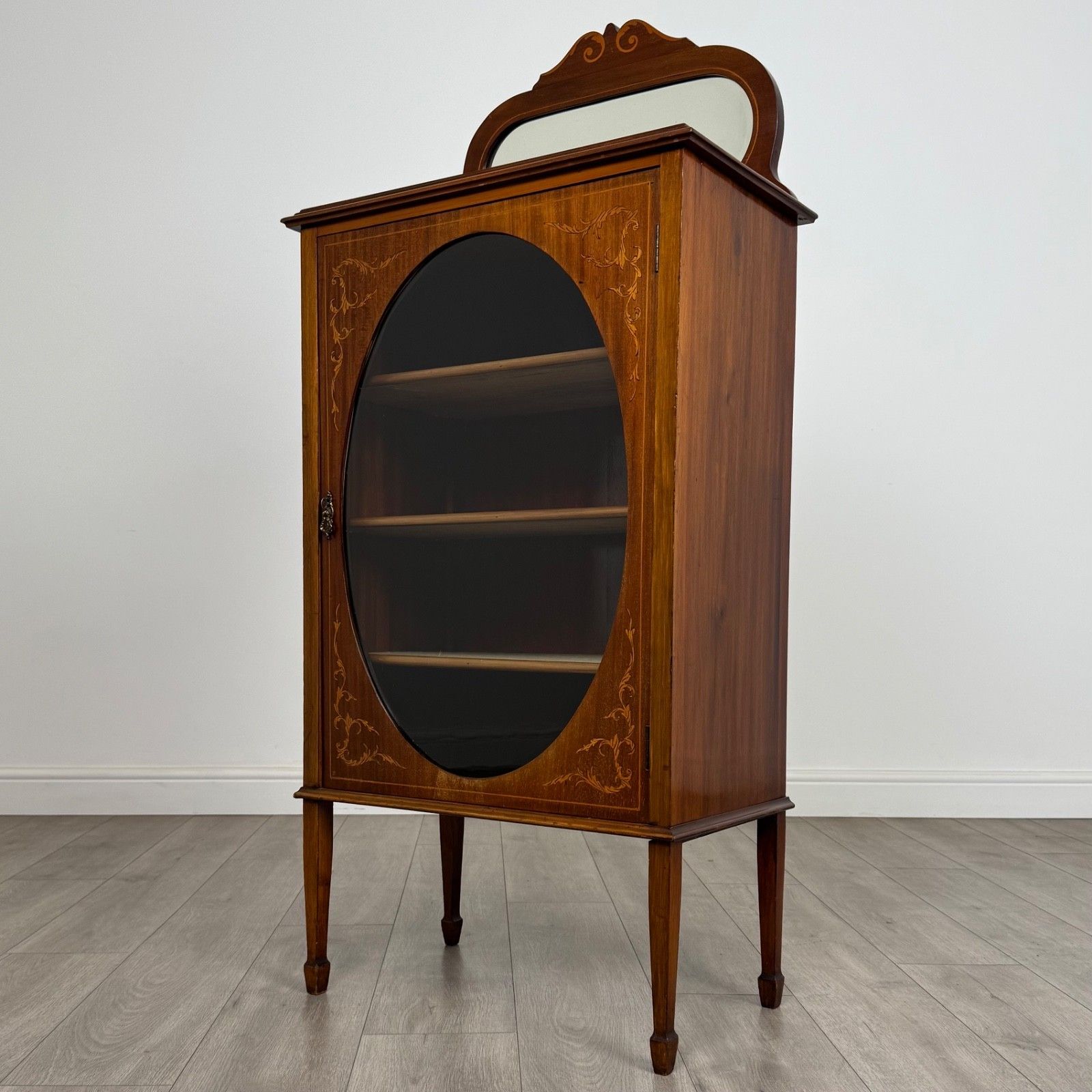 Antique 20th Century Inlaid Display Cabinet In Mahogany photo for sale
