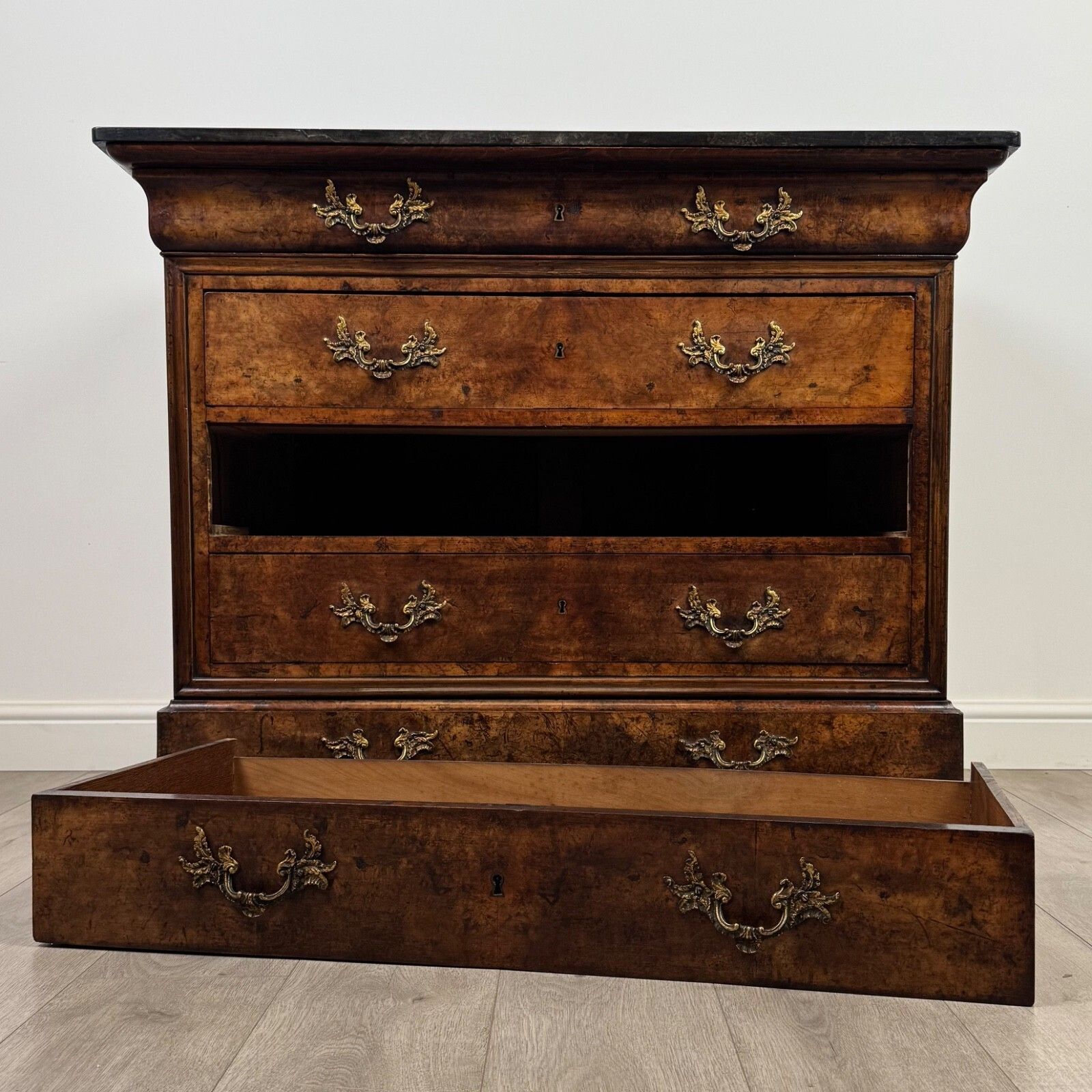 photo for sale Antique 19th Century Burr Walnut French Chest Of Drawers