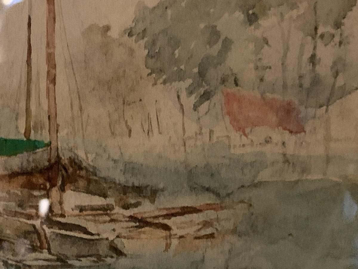 Henri Stacquet, Hollands Landschap, Aquarel, Jaren 1880 photo 389.0