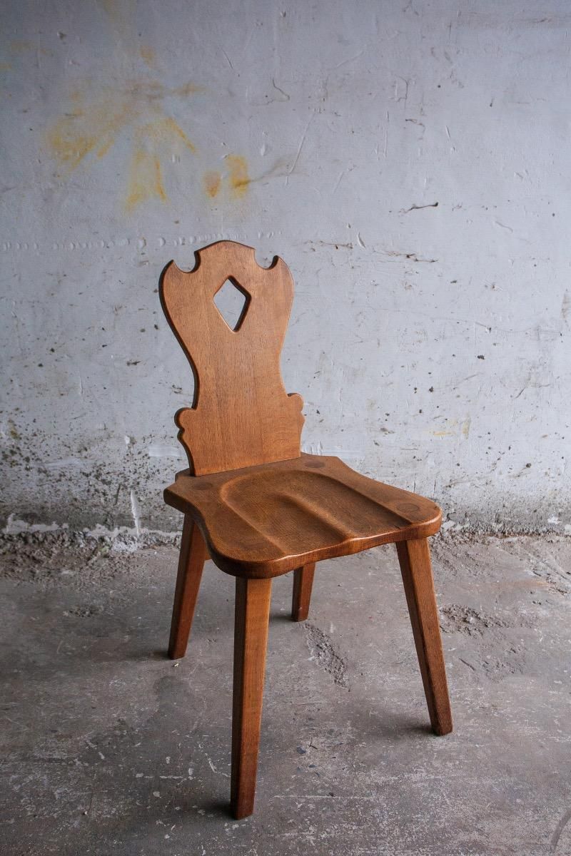 Brutalist Oak Wooden Chairs, Set Of 2 photo furniture
