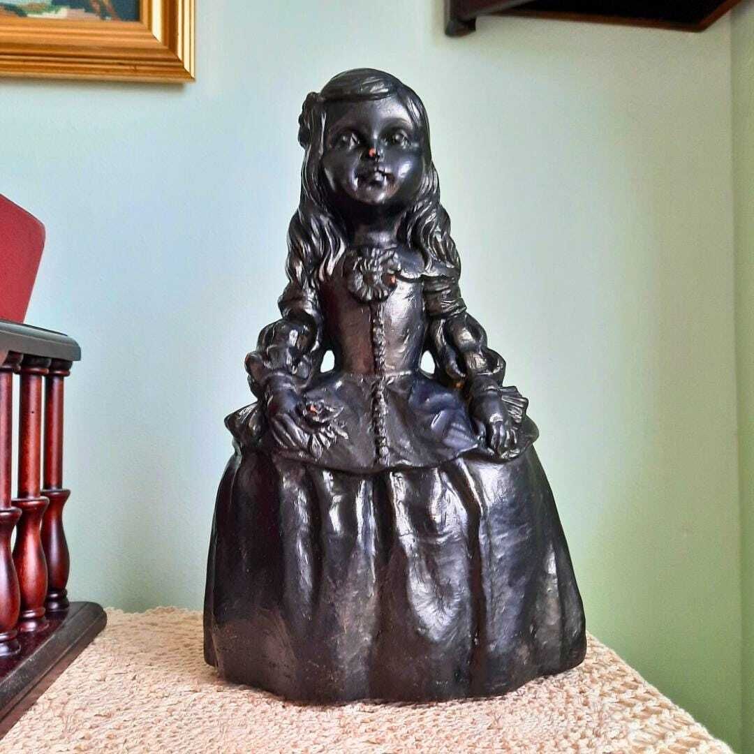 Urregui Cold Painted Terracotta Sculpture Of Princess Margarita From Painting Las Meninas De Velazquez. photo buy