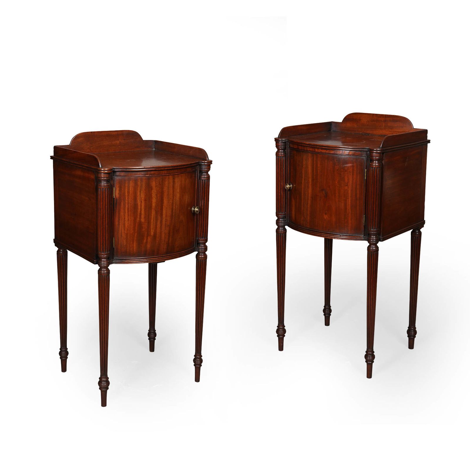 Pair Of George III Mahogany Bedside Cabinets In The Manner Of Gillows
