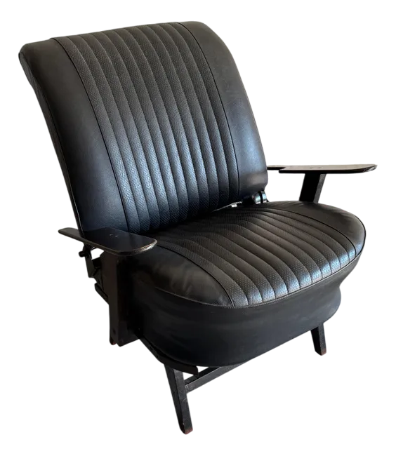 Vintage Racing Chair In Black Imitation Leather