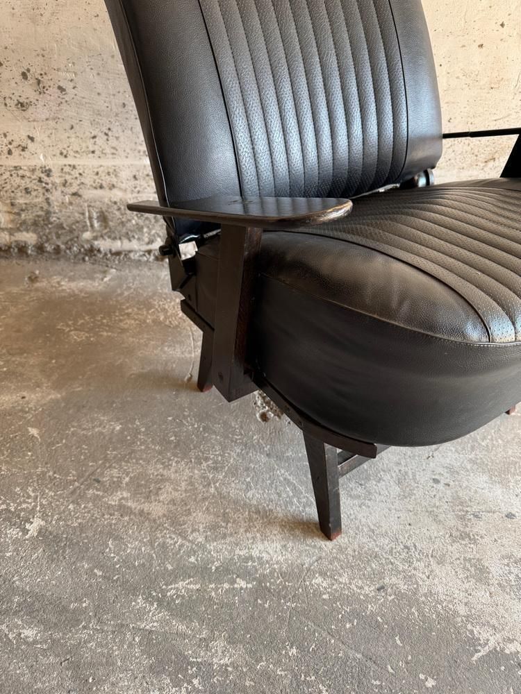 Vintage Racing Chair In Black Imitation Leather photo for sale