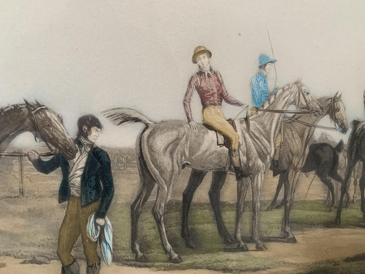 Carle Vernet, Departure Of Seven Horses, Engraving, Late 1800s photo Art