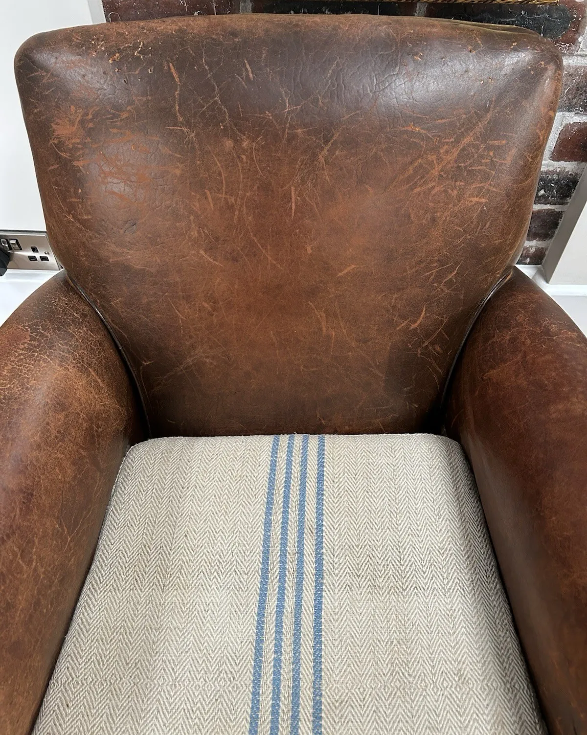 Antique 1930’s French  Leather Club Chair photo 625.0