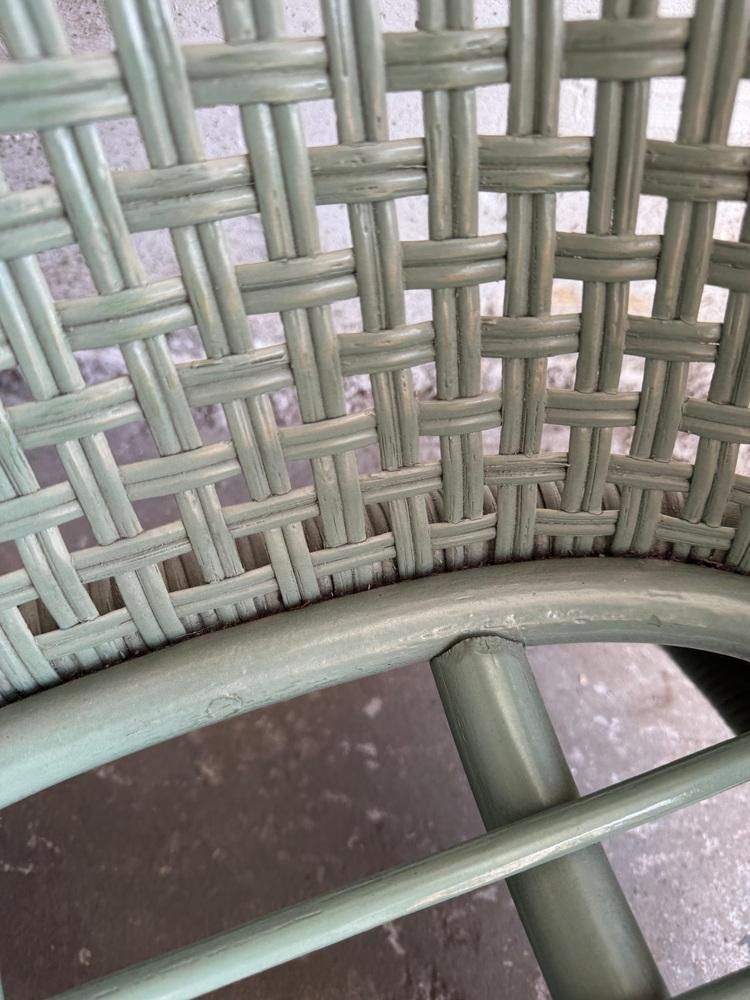 184.0 Vintage Wicker Lounge Chair With Pastel Cushions, 1980s photo