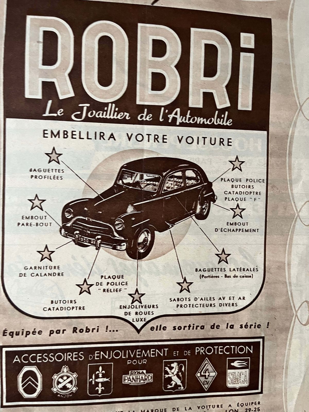 Vintage Original Robri Car Accessories Advertisement 1950's photo vinterior