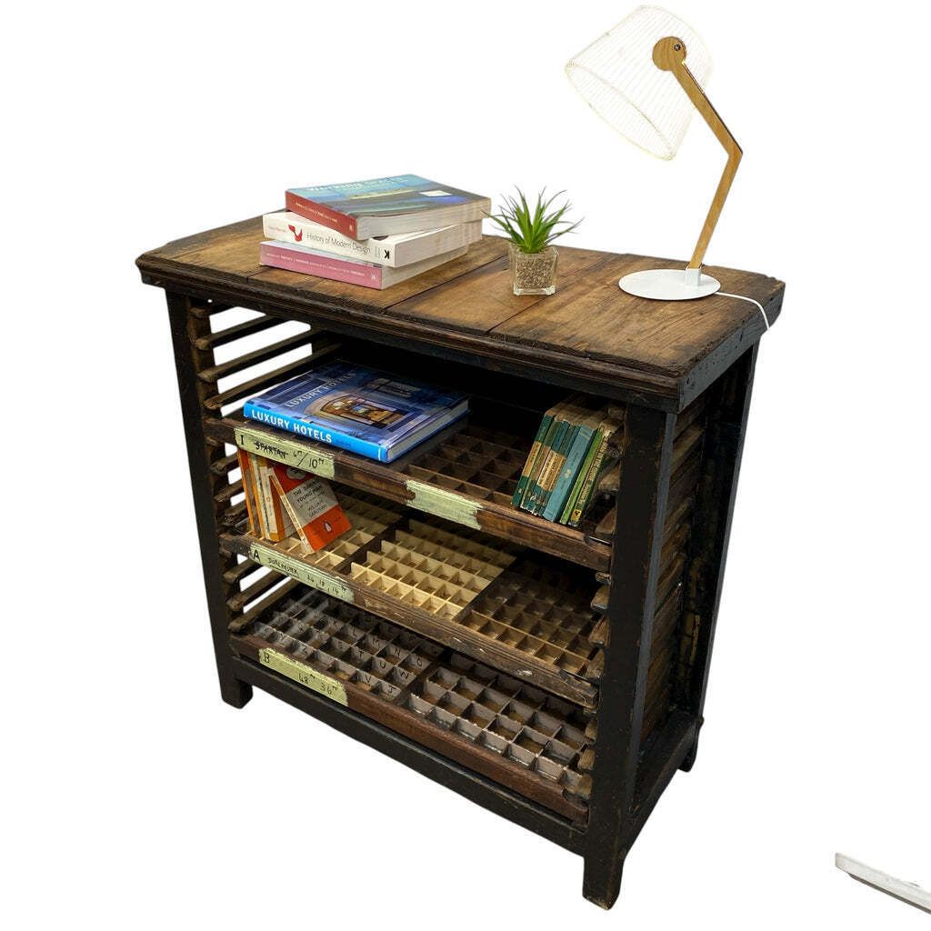 Bookcase Print Rack Antique, Mid 20th Century photo 775.0