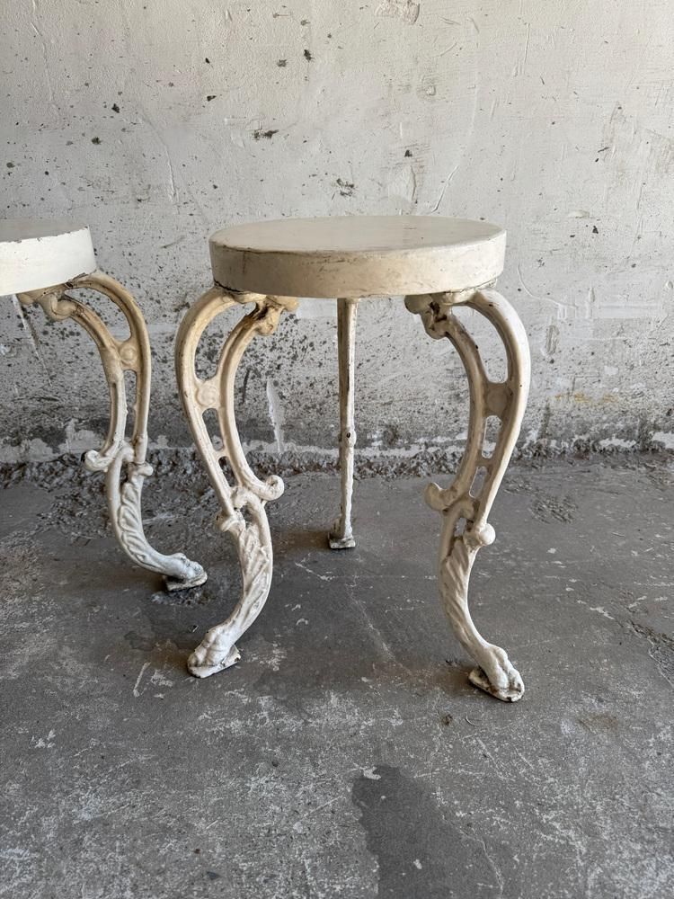 photo furniture Set Of Antique Cast Iron Side Tables, Set Of 2