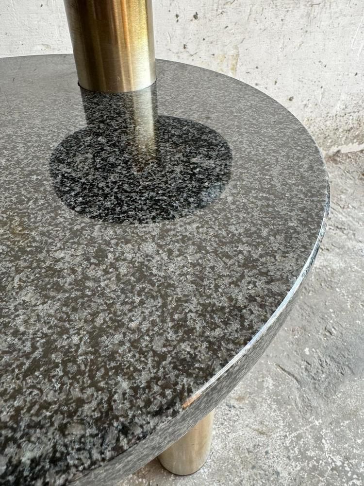 Vintage Coffee Table In Granite And Stainless Steel, 1980s photo 351.0