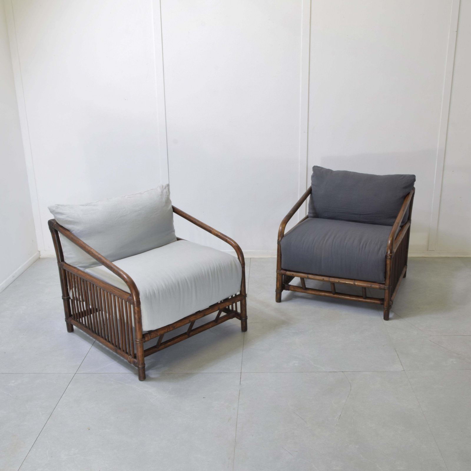 Vivai Del Sud Bamboo Rattan Armchairs 1960s. photo vinterior