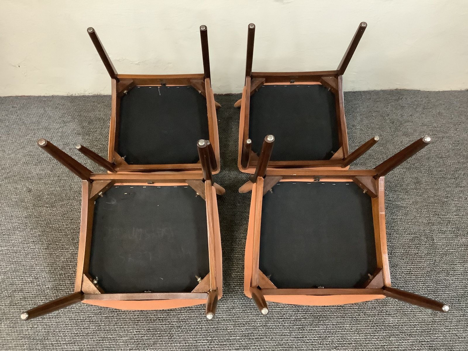 Furniture Set Of Four Greaves & Thomas Teak Dining Chairs. Produced London 1950s. photo