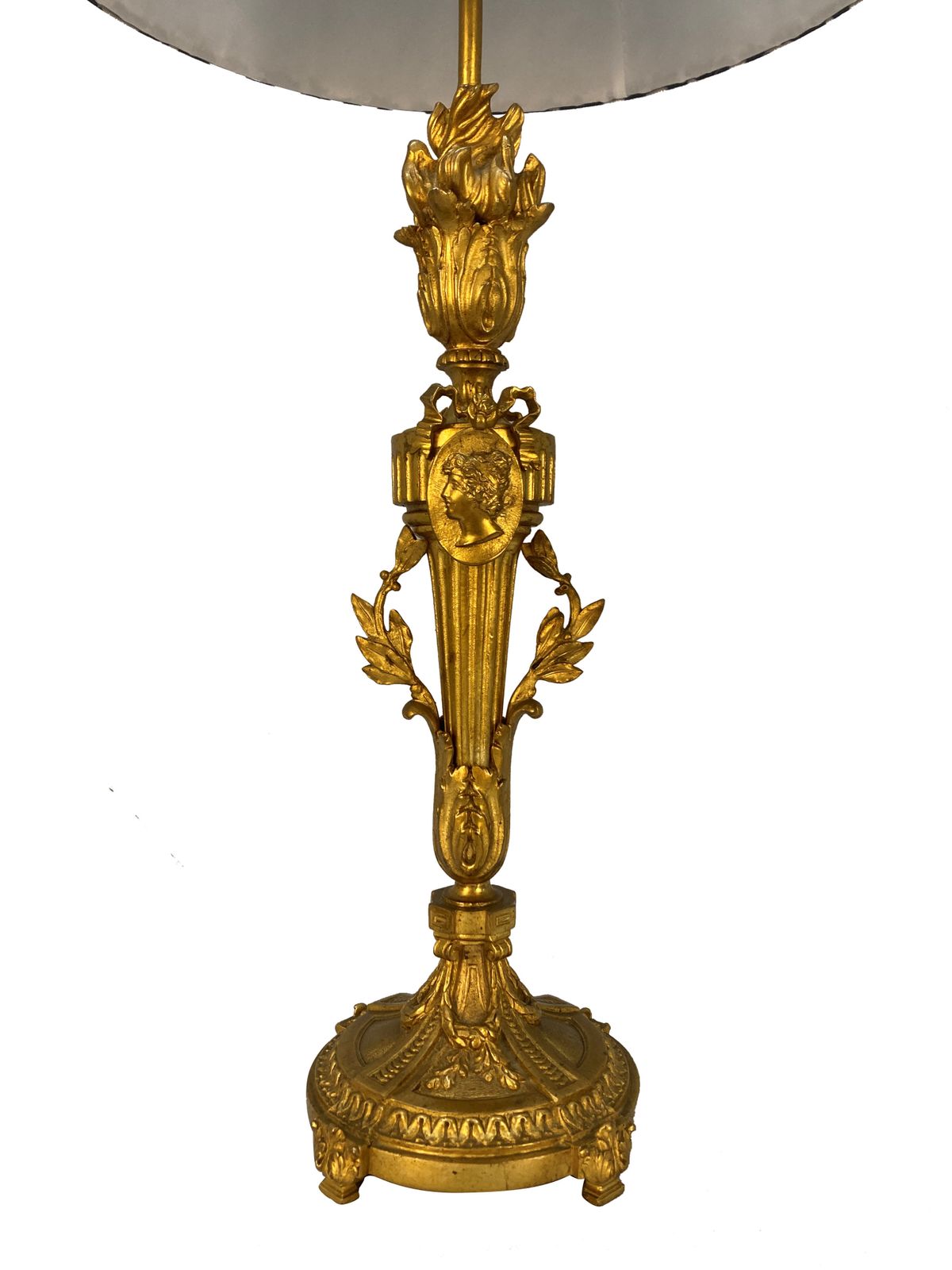 A Pair Of Louis XVI Style Ornately Designed Candlestick Lamps photo for sale