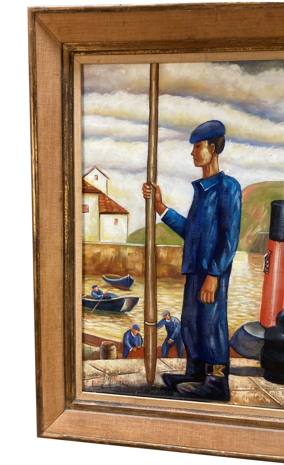 A French Framed And Glazed Oil On Panel Of A Young Breton Fisherman. photo furniture