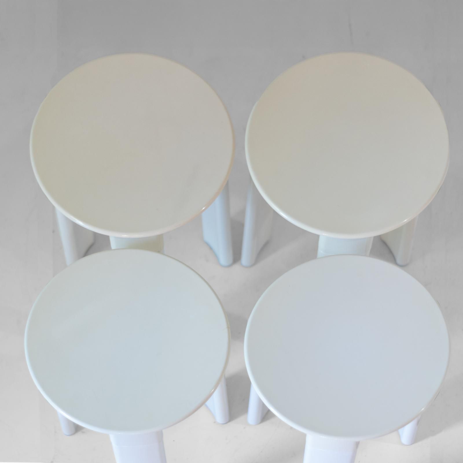 Italian Space Age Plastic Stools By Olaf Von Bohr For Gedy, Set Of Four photo vinterior