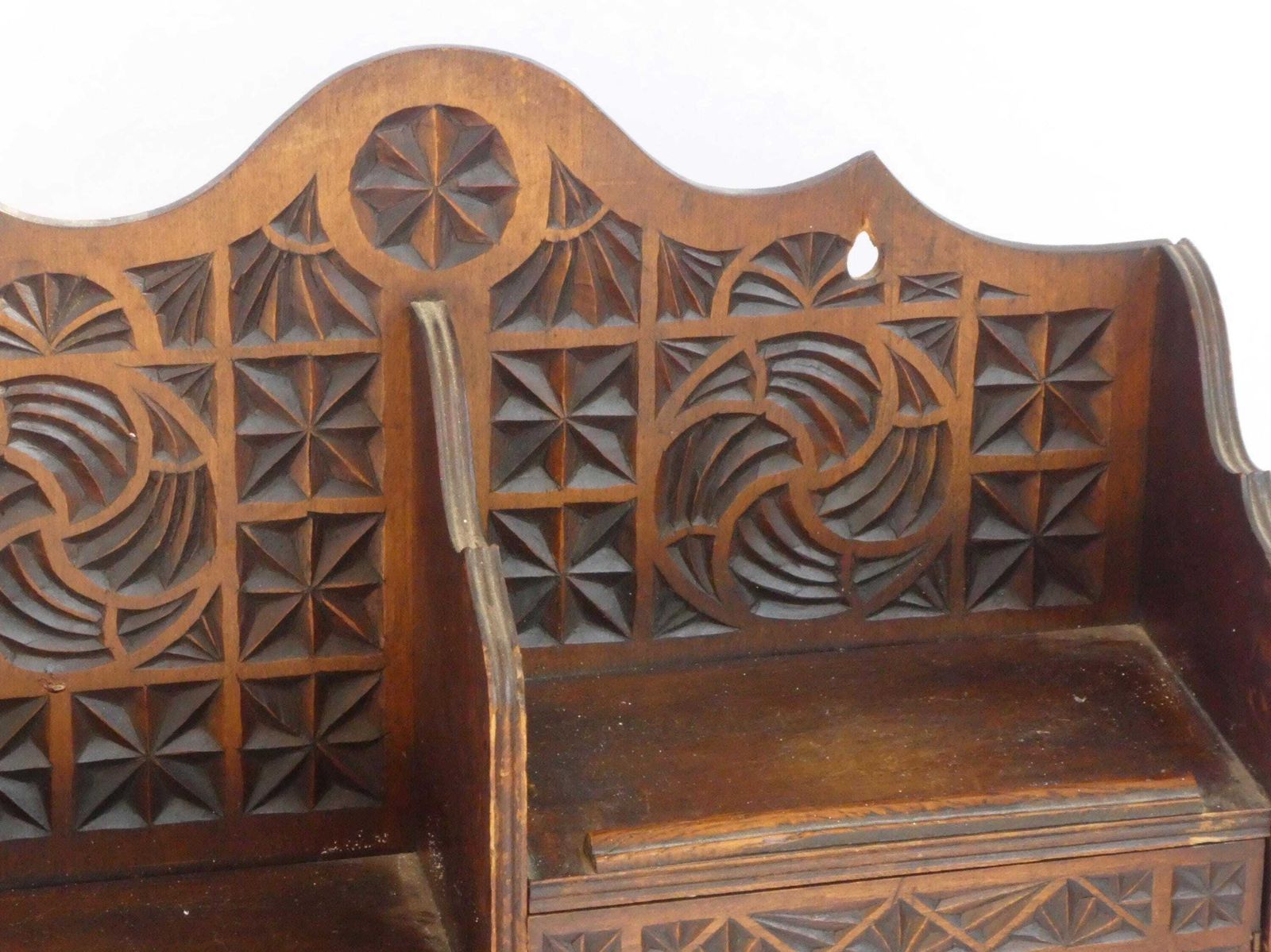 Antique Chip Carved Wooden Wall Cabinet With Shelves, Carved Wall Rack, Medicine Cabinet, Art Nouveau Wooden Wall Hanging, Farmhouse Decor photo 516.0