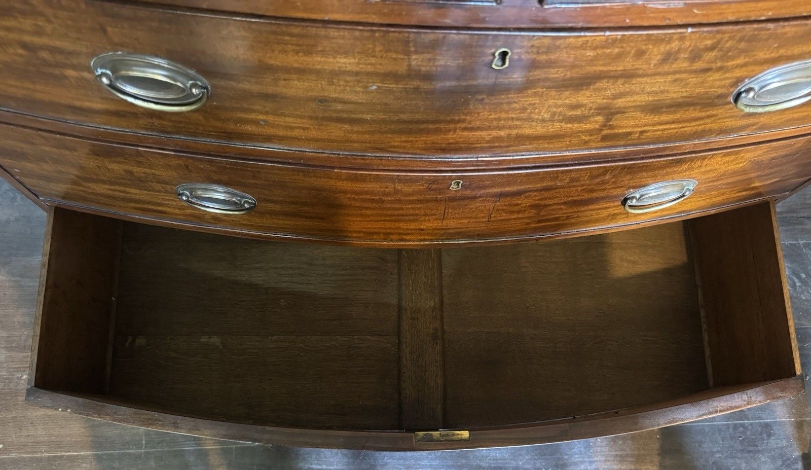 19th Century Mahogany Bow Fronted Chest Of Drawers photo buy
