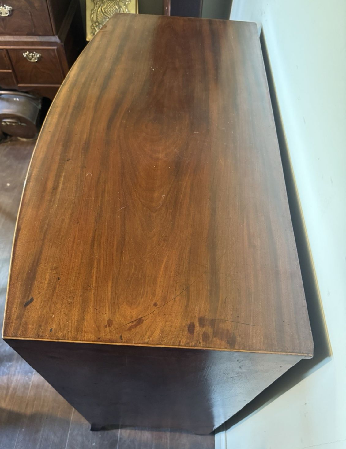 photo buy 19th Century Mahogany Bow Fronted Chest Of Drawers