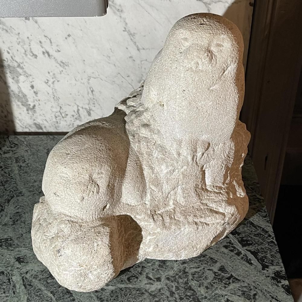 Owls Animal Sculpture In Stone By Herbert Geldhof, 1960s photo 2877.0